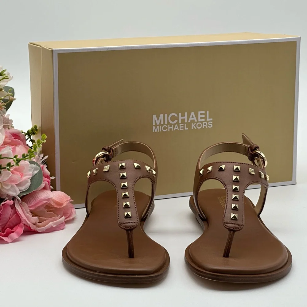 Michael Kors Studded T-Strap Sandals Size 7.5
